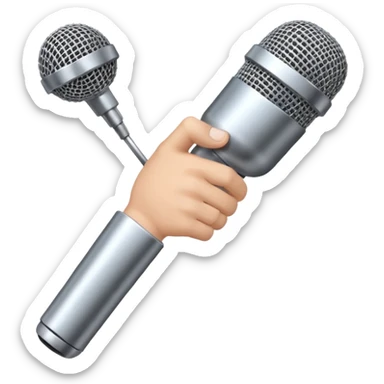 a microphone being dropped out of a hand sticker