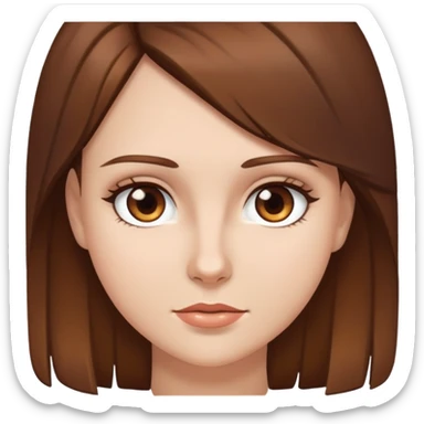 white girl with brown hair and brown eyes sticker