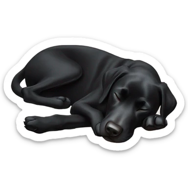 Black lab sleeping on her back sticker