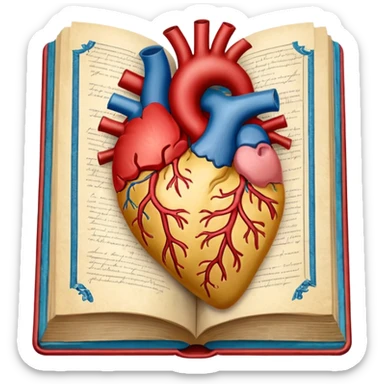 anatomy book with a flourish heart sticker