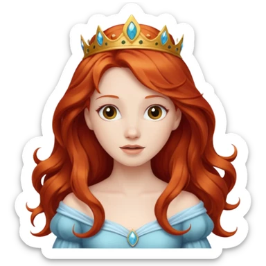 red haired princess sticker