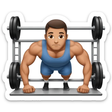 Prisoner doing pushups in front of jail cell sticker