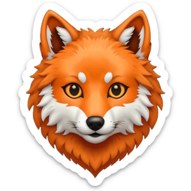 cute dark orange and black wolf head inside heart sticker