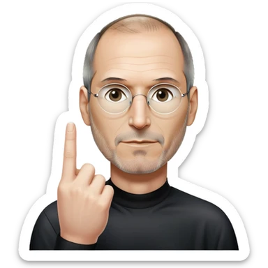 Steve jobs with the middle finger sticker