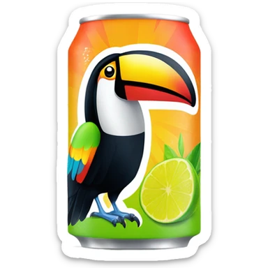 Thai lime toucan Energy Drink can  sticker