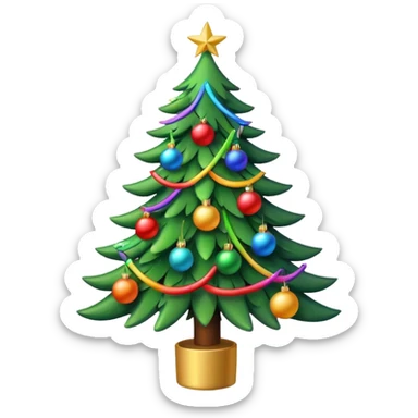 A Christmas tree with rainbow colors sticker