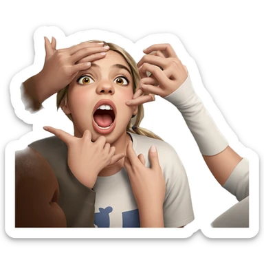 realistic girl with open mouth sticker