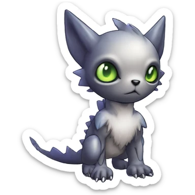 cute cool edgy ethereal alien punk Digimon-Fakemon-animal full body sticker
