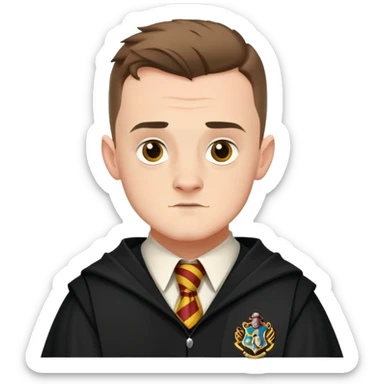 Josh Herdman is Gregory Goyle in harry potter, wear hogwarts uniform sticker