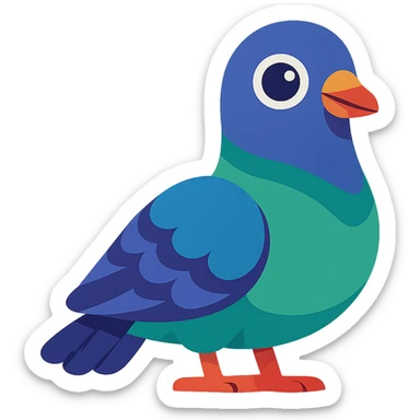 cute pigeon, vibrant toon style sticker