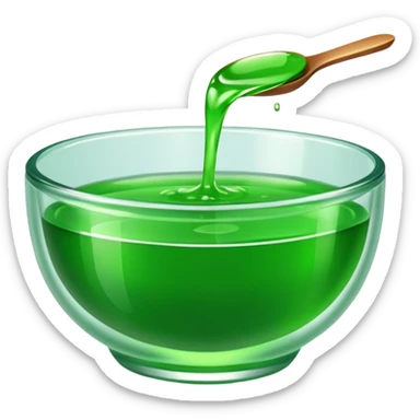 small dipping bowl of green liquid, vibrant, simple, clear sticker