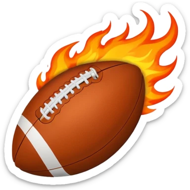 a flaming American football sticker