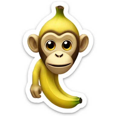 banana monkey combined sticker