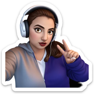 girl in headphones looking good sticker