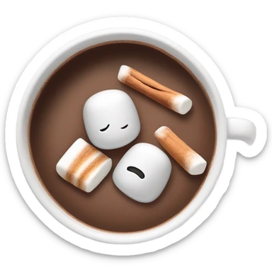 being cup of hot chocolate with marshmallows and cinnamon sticker