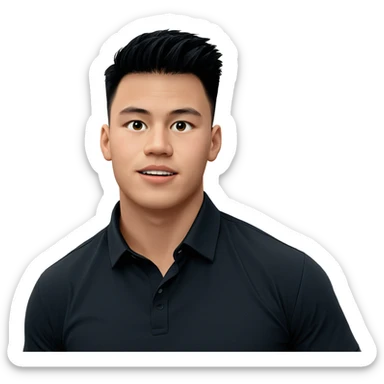 boy in black shirt sticker
