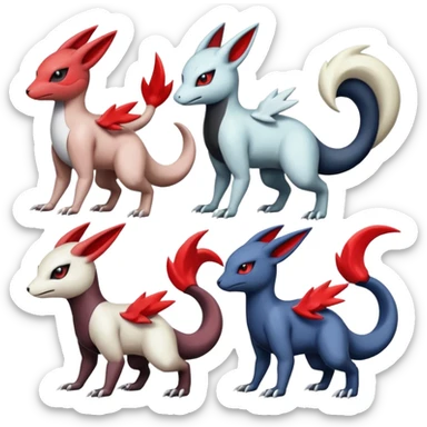 Zangoose-Meloetta-Salandit-Absol-fusion sticker