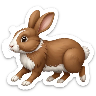 High resolution of a running farm rabbit sticker