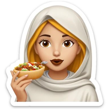 Girl eating halal guys  sticker