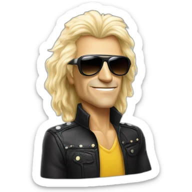 michel polnareff with sunglasses and long blond hair sticker