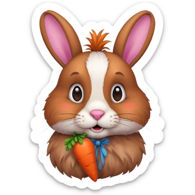 carrot-eating rabbit sticker