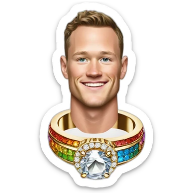 Jonathan Toews as rainbow diamond ring sticker