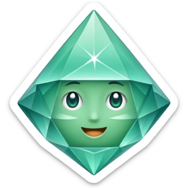 Diamante verde água sem rosto sticker