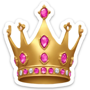 Gold crown with pink jewel sticker