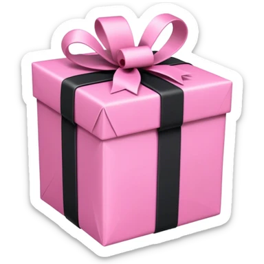 Pink Gift wrapped with black rope sticker