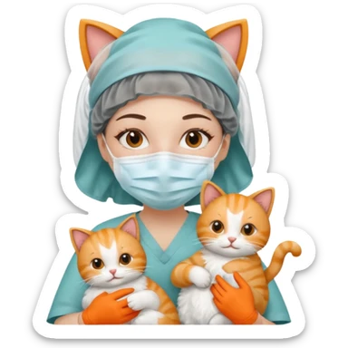 scrub nurse with cats sticker