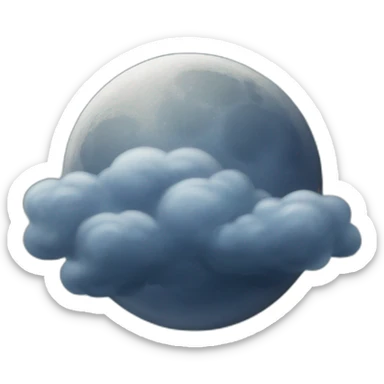 cloudy moon sticker