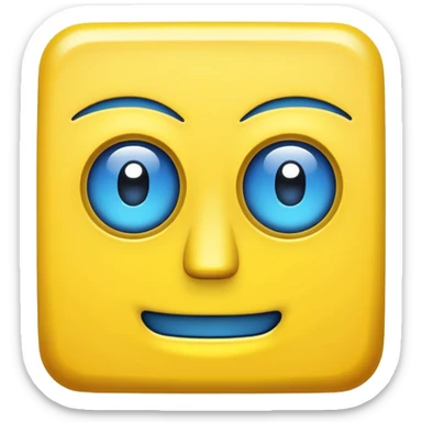 geometery dash square yellow body blue face square mouth and eyes sticker