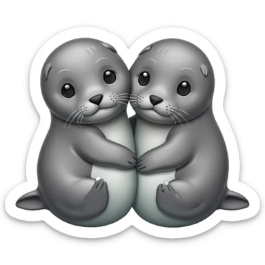 Dos focas abrazadas  sticker