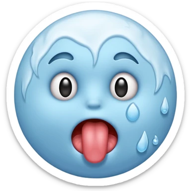 a cold circle emoji with its sticking its tong out sticker