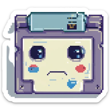 Sad floppy disk  sticker