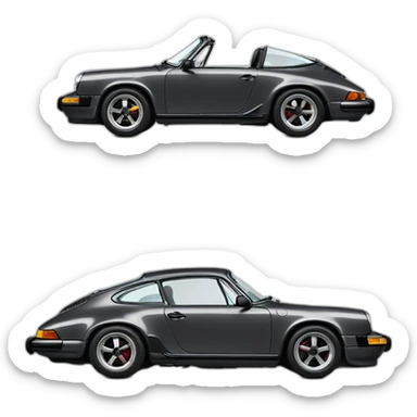 Porsche 911 dark gray side view sticker
