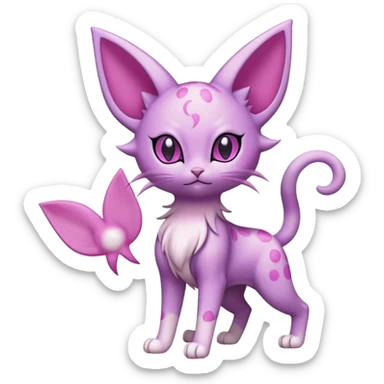 Espeon-Skitty-Fakémon-hybrid-creature (full body)  sticker