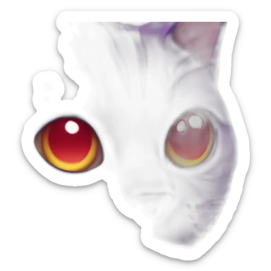 purple cat releasing red gas from mouth sticker