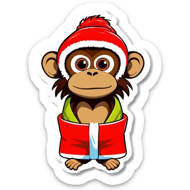 Monkey in a towel sticker