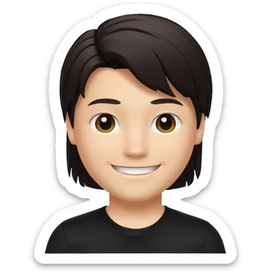 A roblox Avatar whit sleek hair and black shirt  sticker