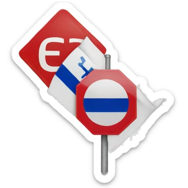 a quebec flag with stop sign sticker