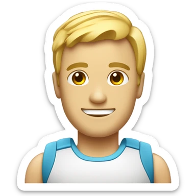 persona con un pie robótico haciendo gimnasia artística  sticker