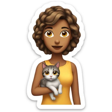 Chica con gato sticker