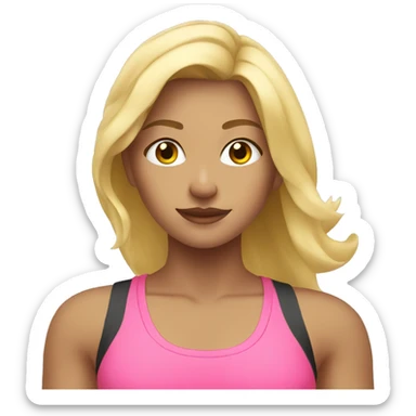 Blonde girl in a gym  sticker