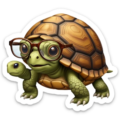 Tortoise wearing glasses sticker