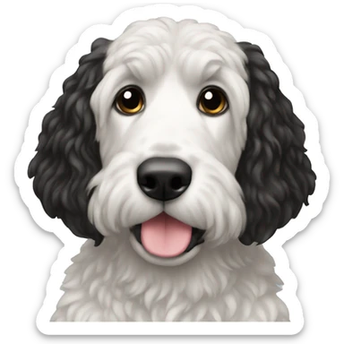 Black ears double doodle sticker