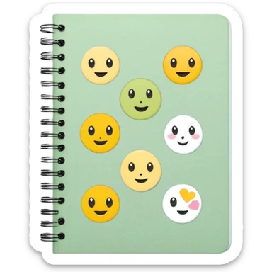 pale green note book with cute stickers sticker