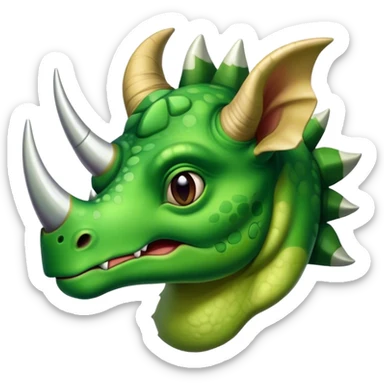 kind face of a triceratops  sticker