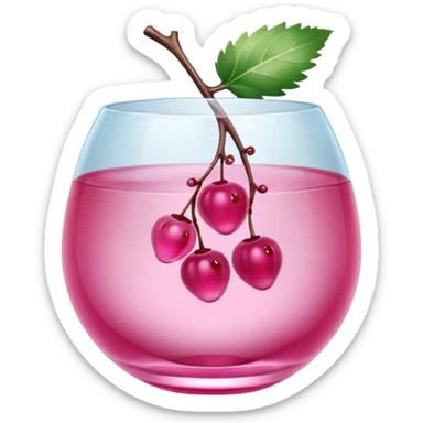 Pink glass with berries  sticker