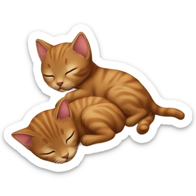 Brown kittens sleeping togheter  sticker